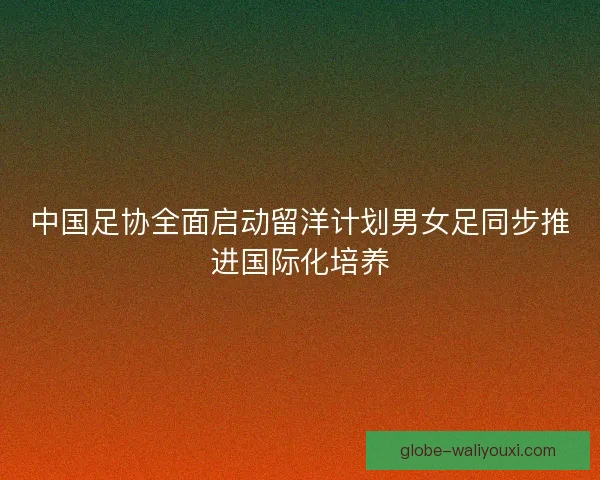 中国足协全面启动留洋计划男女足同步推进国际化培养